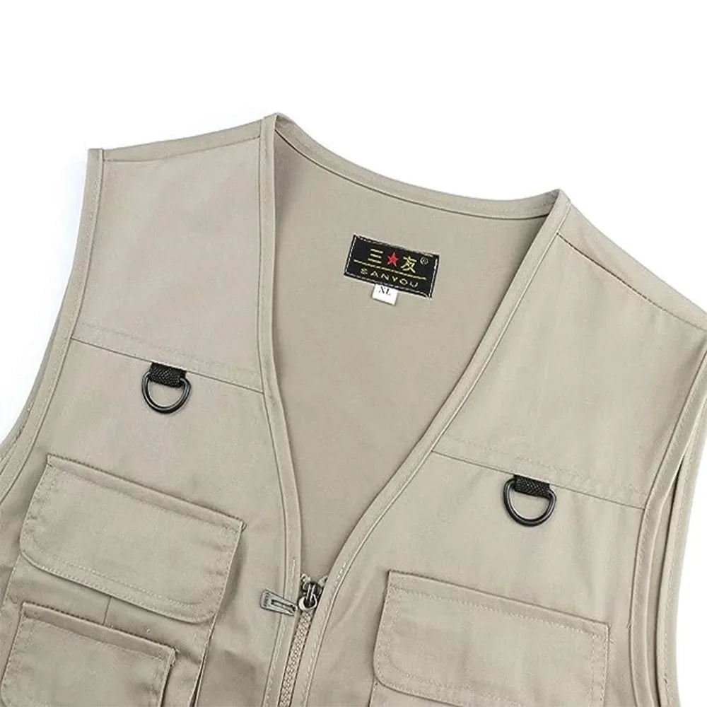 Outdoor Hiking Vest Men's Multi-pocket Hunting Fishing Sports Jacket